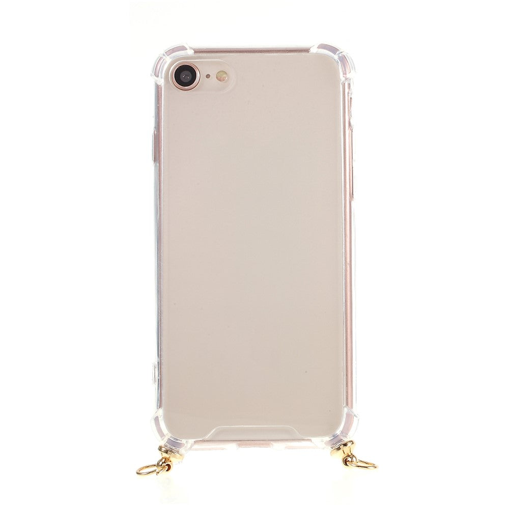 For iPhone 8/7/SE (2020)/SE (2022) TPU+Acrylic+Textile Strap Anti-fall Shell