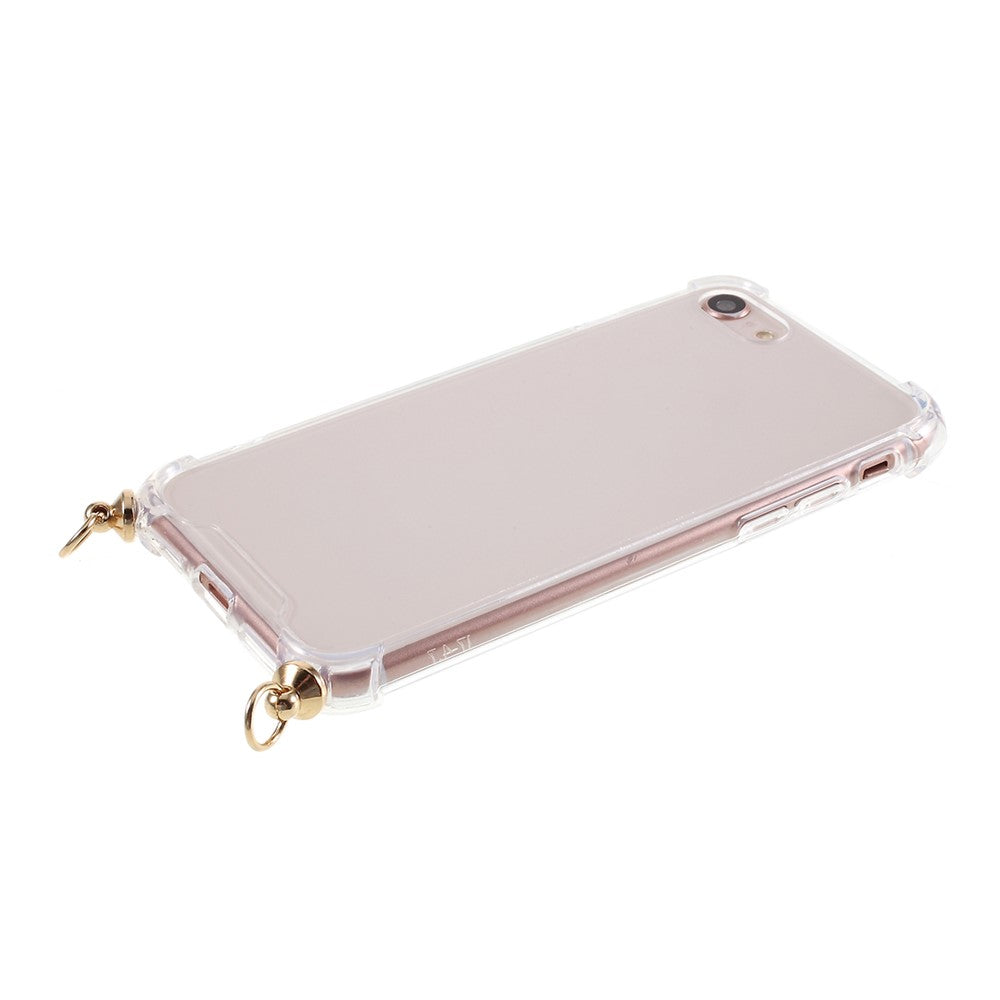 For iPhone 8/7/SE (2020)/SE (2022) TPU+Acrylic+Textile Strap Anti-fall Shell