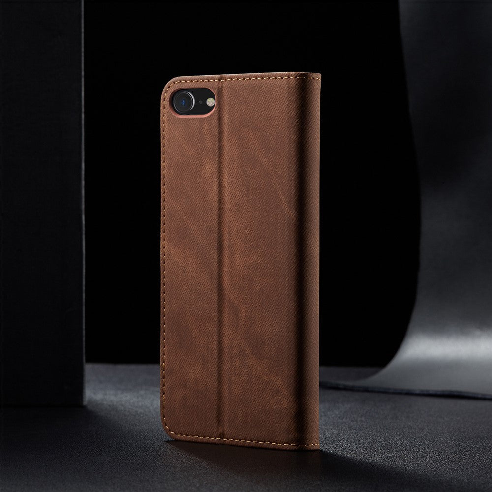 Retro Style Jeans Cloth Leather Stand Case with Card Slots for iPhone 7 4.7 inch/8 4.7 inch/SE (2020/SE (2022)