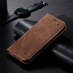 Retro Style Jeans Cloth Leather Stand Case with Card Slots for iPhone 7 4.7 inch/8 4.7 inch/SE (2020/SE (2022)