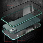 Full Covering Magnetic Metal Frame + Tempered Glass Touch Screen Phone Cover for Apple iPhone 11 Pro 5.8 inch
