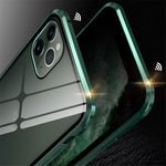 Full Covering Magnetic Metal Frame + Tempered Glass Touch Screen Phone Cover for Apple iPhone 11 Pro 5.8 inch