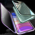 Full Covering Magnetic Metal Frame + Tempered Glass Touch Screen Phone Cover for Apple iPhone 11 Pro 5.8 inch