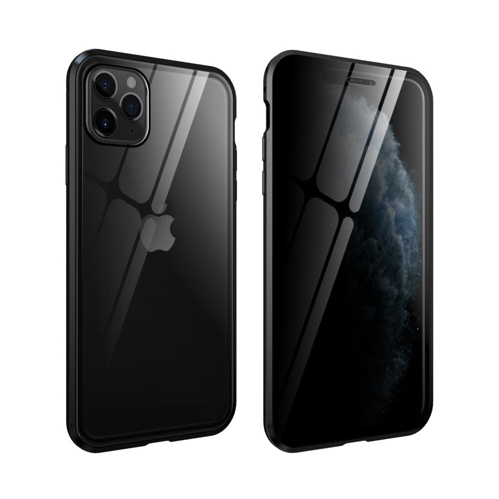Anti-peep Magnetisk Installation Metalramme + Hærdet Glas All-round Beskyttende Telefoncover til iPhone 11 Pro 5.8 tommer (2019)
