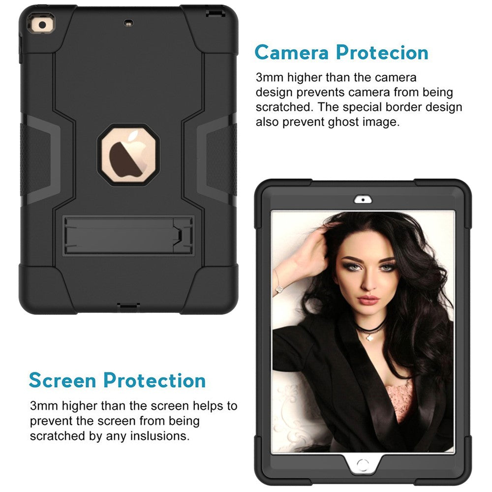 Shockproof Anti-fingerprint Dustproof TPU + PC Combo Tablet Cover with Kickstand for iPad 10.2 (2021)/(2020)/(2019)