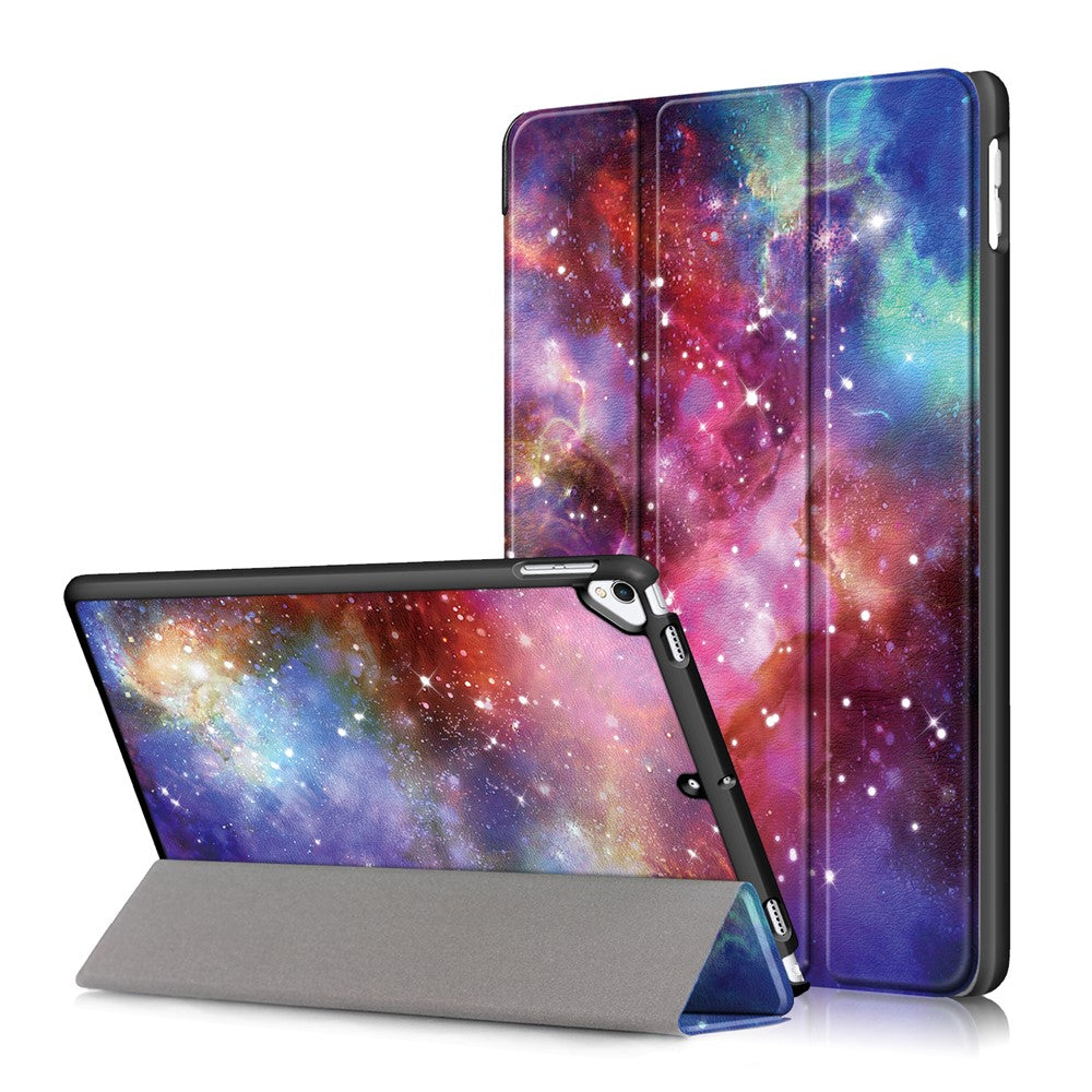 Mønsterprint PU-læder Smart Auto-Væk/Dvale Tredelt Stativ Tabletcover til iPad 10.2 (2021)/(2020)/(2019)