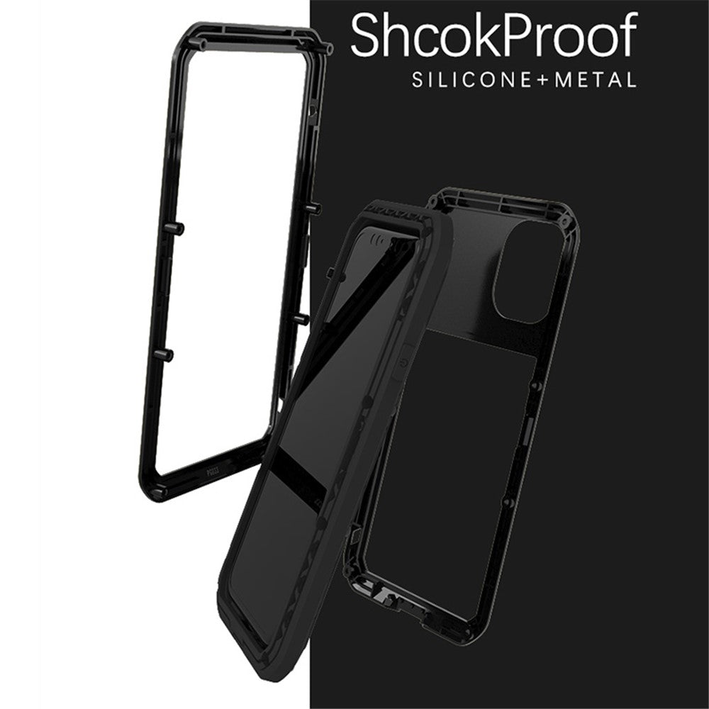 LOVE MEI Shockproof Cell Phone Case with Temepered Glass Film for iPhone 11 6.1 inch