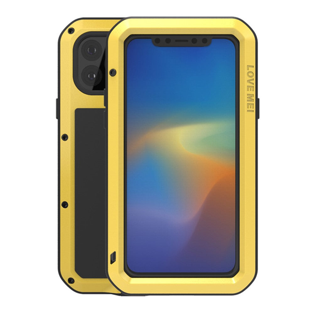 LOVE MEI Metal + Silikone Stød- og Støvtæt Cover med Hærdet Glasfilm til iPhone 11 Pro Max 6.5 tommer