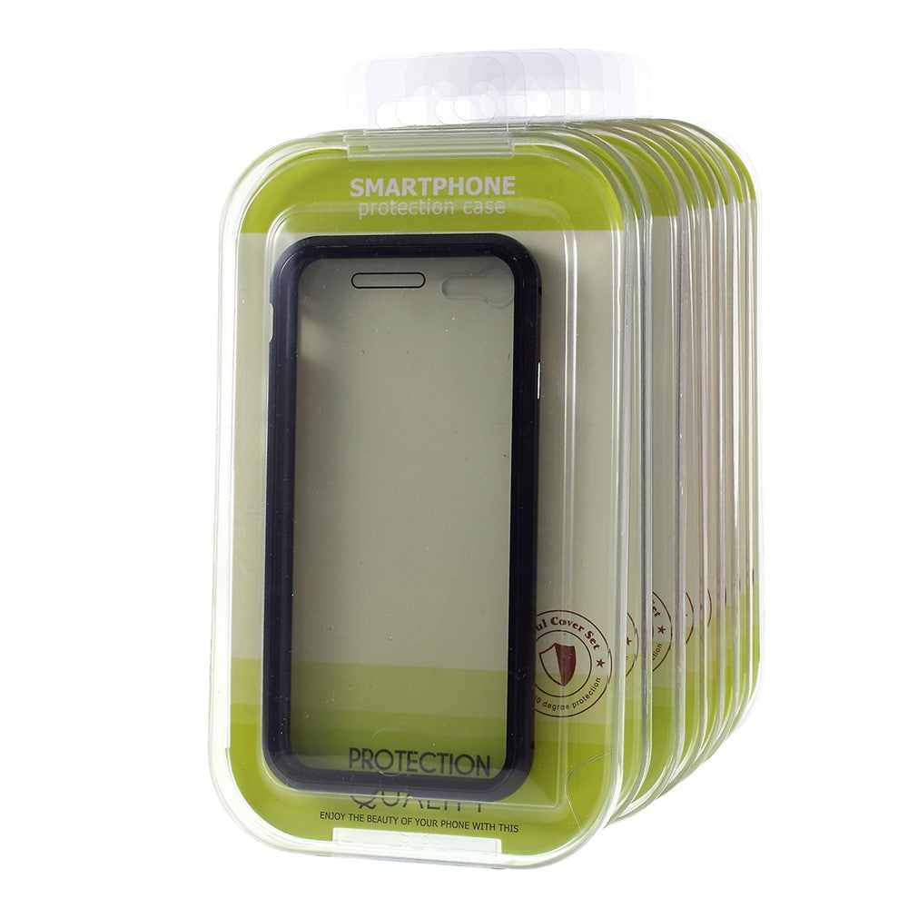 Magnetisk Absorptionsinstallation Telefoncover Dækker Metalramme + Dobbeltsidet Hærdet Glas Mobiltelefoncover til iPhone 8/7/SE (2020)/SE (2022)