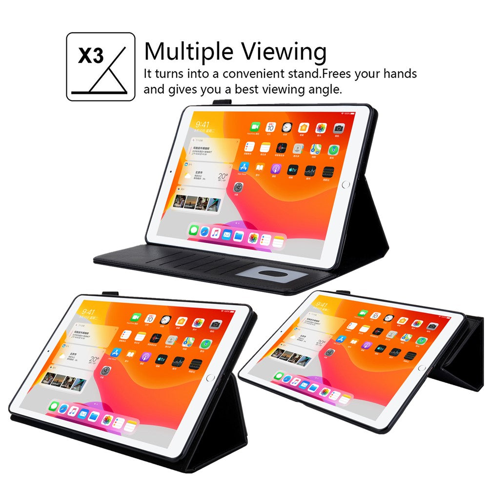 Multiple Viewing Foldable Stand Leather Wallet Tablet Case for iPad 10.2 (2021)/(2020)/(2019)/Pro 10.5-inch (2017)/Air 10.5 inch (2019)