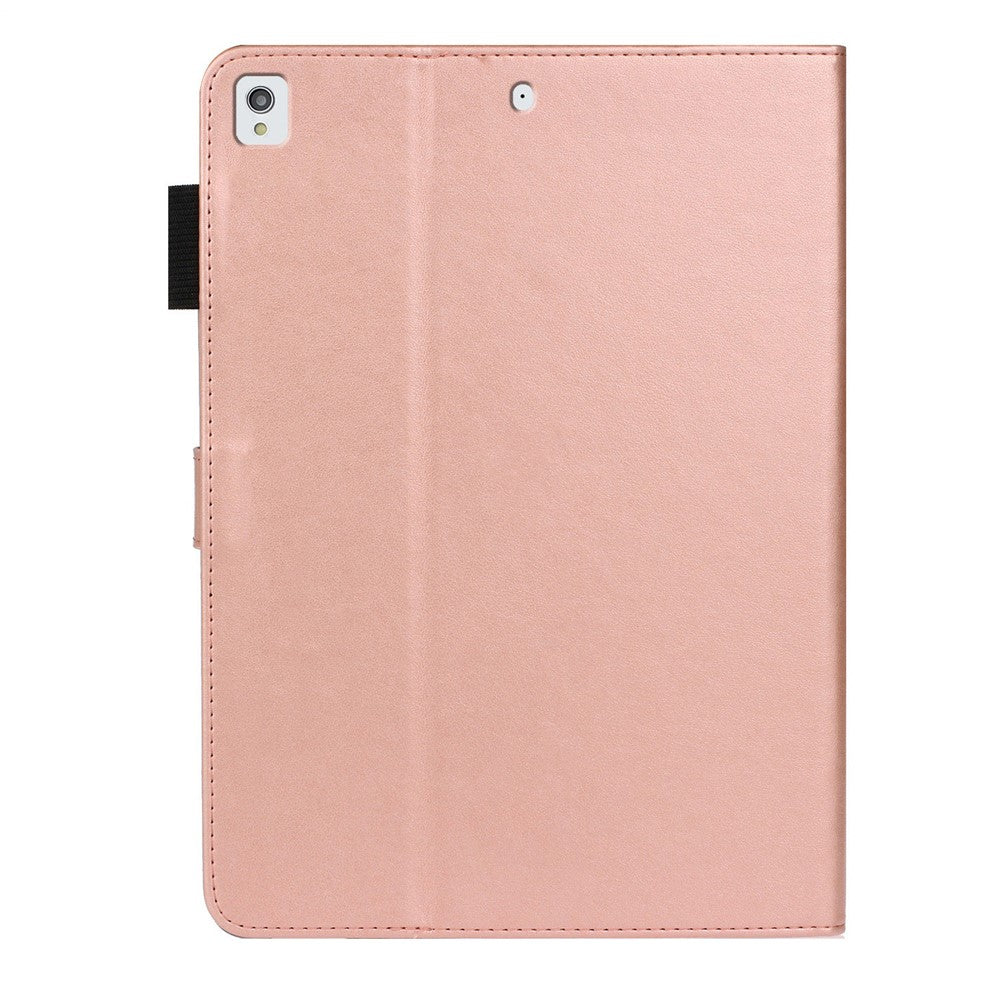 Pung-cover i læder med blomsterpræg og rhinsten til iPad 10.2 (2021)/(2020)/(2019)