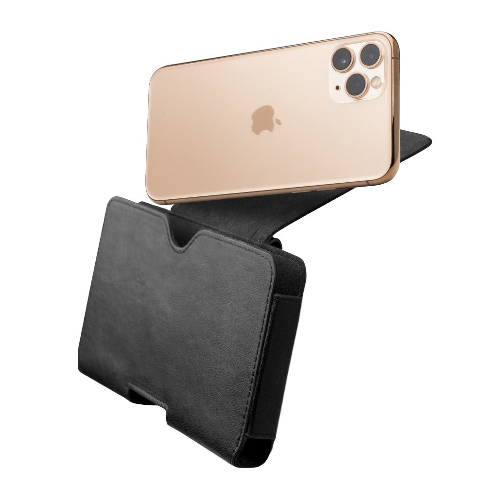 QIALINO Quality Cowhide Leather Holster Case Waist Bag for iPhone 16 / 16 Pro / 11 Pro Max 6.5-inch