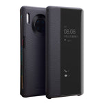 QIALINO View Window Smartfodral i läder med litchi-struktur till Huawei Mate 30 Pro