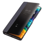 QIALINO View Window Smartfodral i läder med litchi-struktur till Huawei Mate 30 Pro