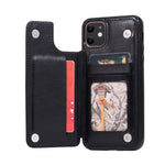 Crazy Horse Leather Coated TPU Phone Case with Card Slots Kickstand Shell for iPhone 11 6.1-inch