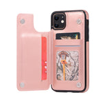 Crazy Horse Leather Coated TPU Phone Case with Card Slots Kickstand Shell for iPhone 11 6.1-inch