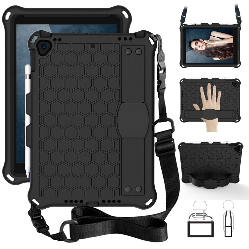 Honeycomb tekstur EVA hybrid skal til tablet med skulderrem til iPad 10.2 (2021)/(2020)/(2019)/iPad Pro 10.5-tommer (2017)/iPad Air 10.5 tommer (2019)