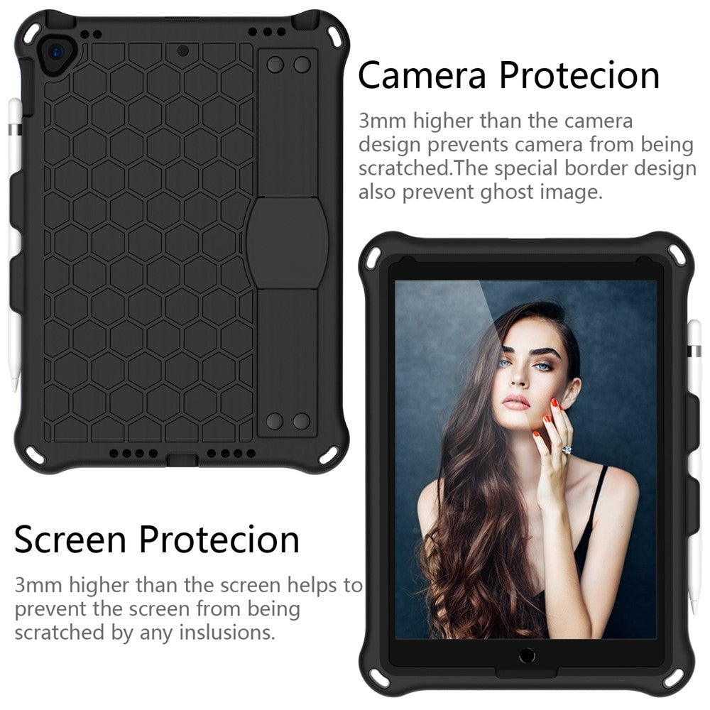 Honeycomb tekstur EVA hybrid skal til tablet med skulderrem til iPad 10.2 (2021)/(2020)/(2019)/iPad Pro 10.5-tommer (2017)/iPad Air 10.5 tommer (2019)