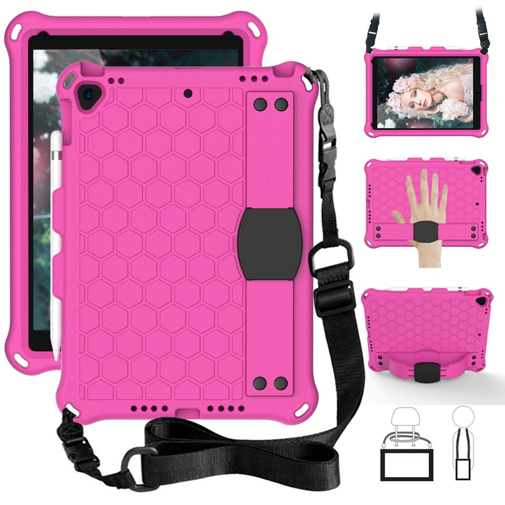 Honeycomb tekstur EVA hybrid skal til tablet med skulderrem til iPad 10.2 (2021)/(2020)/(2019)/iPad Pro 10.5-tommer (2017)/iPad Air 10.5 tommer (2019)