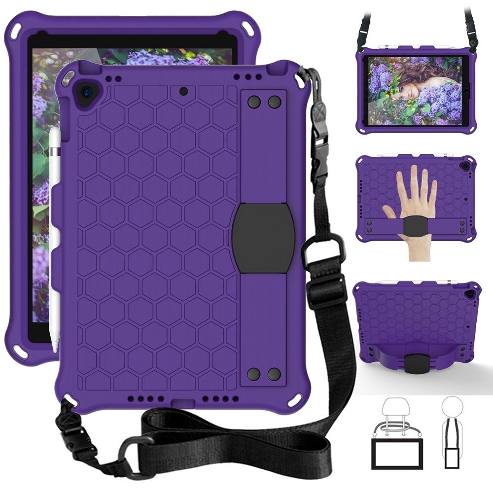 Honeycomb tekstur EVA hybrid skal til tablet med skulderrem til iPad 10.2 (2021)/(2020)/(2019)/iPad Pro 10.5-tommer (2017)/iPad Air 10.5 tommer (2019)