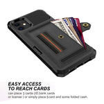 TPU+PU Leather Phone Case with Card Slot and Elastic Finger Ring Strap for iPhone 11 6.1-inch