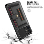 TPU+PU Leather Phone Case with Card Slot and Elastic Finger Ring Strap for iPhone 11 6.1-inch