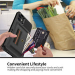 TPU+PU Leather Phone Case with Card Slot and Elastic Finger Ring Strap for iPhone 11 6.1-inch