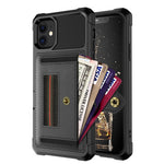 TPU+PU Leather Phone Case with Card Slot and Elastic Finger Ring Strap for iPhone 11 6.1-inch