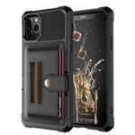 TPU+PU Leather Phone Case with Card Slot and Elastic Finger Ring Strap for iPhone 11 Pro Max 6.5-inch