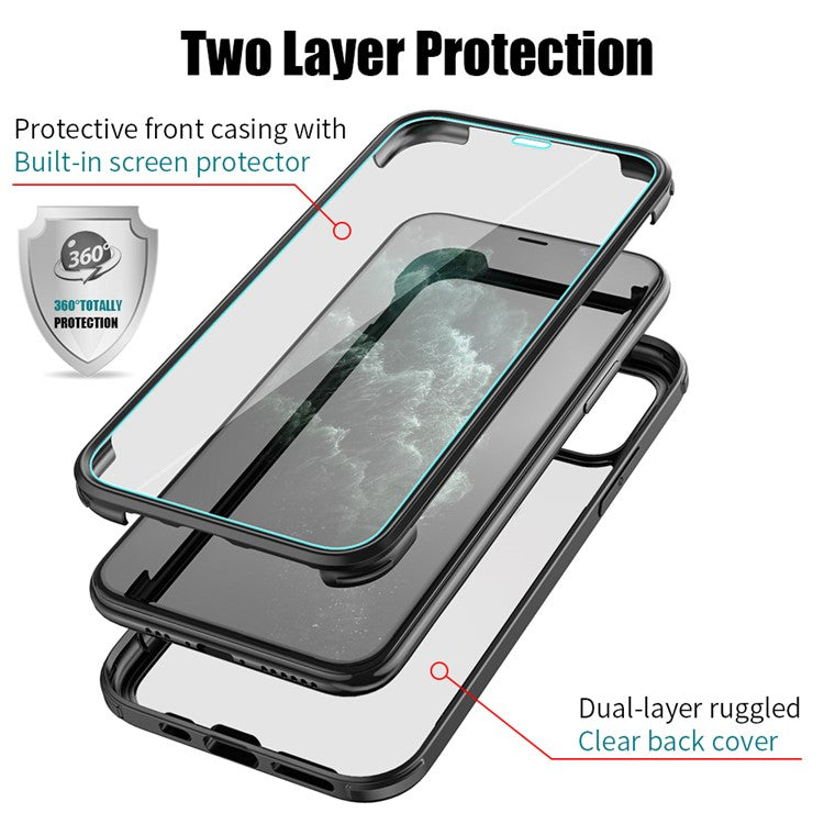 Double Sided Tempered Glass + TPU Hybrid Case for iPhone 11 Pro 5.8 inch