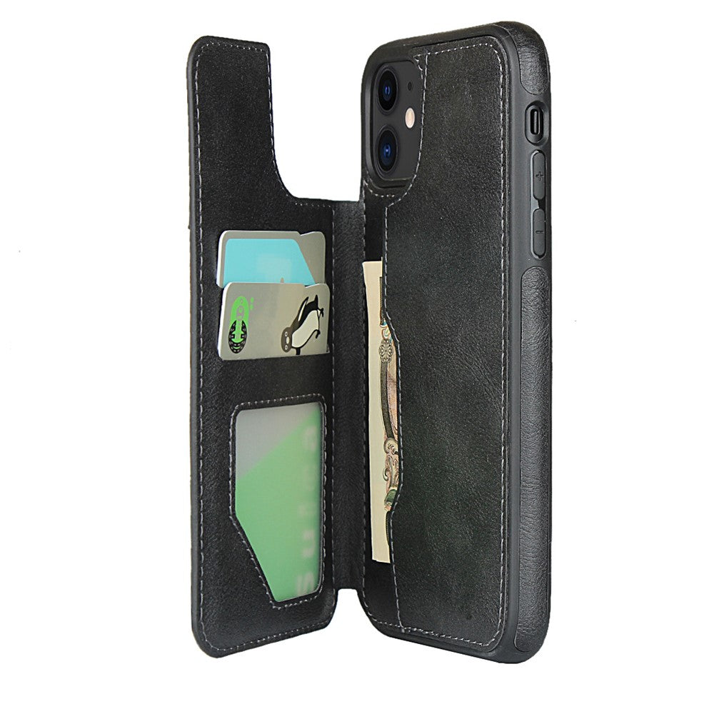 PU-läder + PC-fodral med korthållare för iPhone 11 6,1 tum