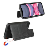 PU-läder + PC-fodral med korthållare för iPhone 11 6,1 tum