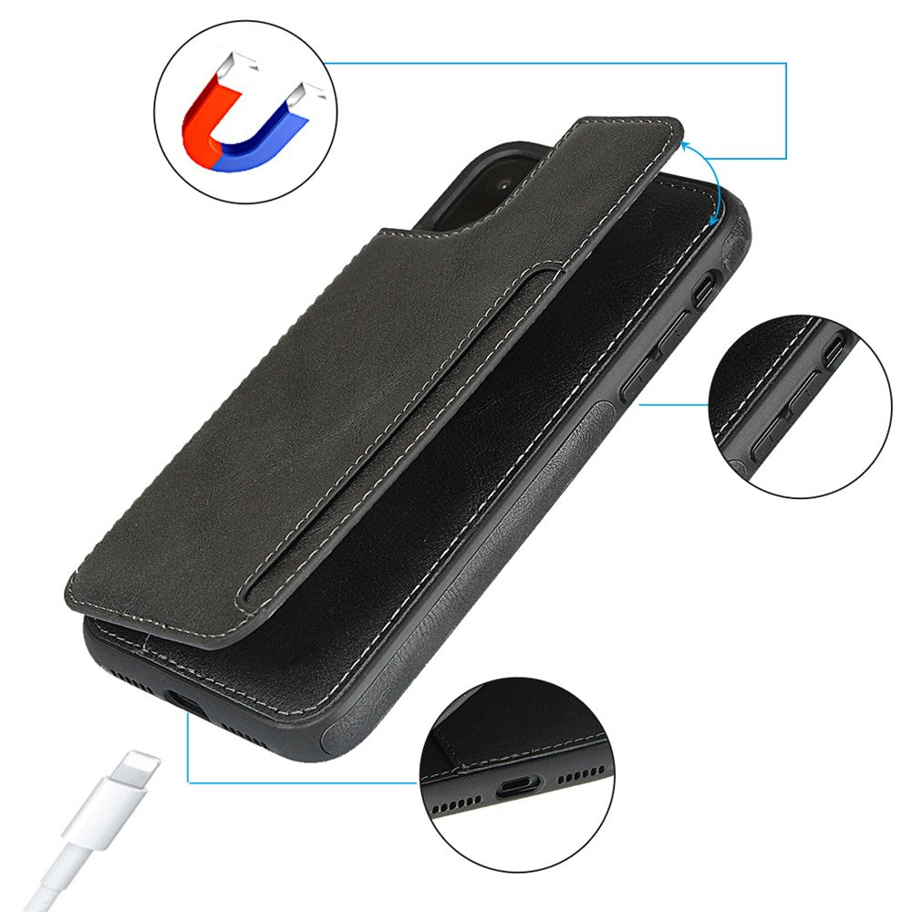 PU-läder + PC-fodral med korthållare för iPhone 11 6,1 tum