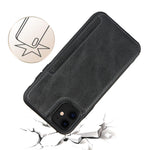 PU-läder + PC-fodral med korthållare för iPhone 11 6,1 tum