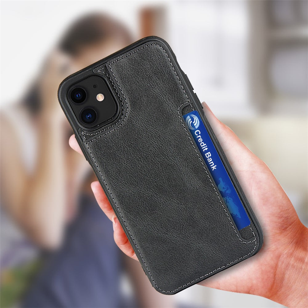 PU-läder + PC-fodral med korthållare för iPhone 11 6,1 tum