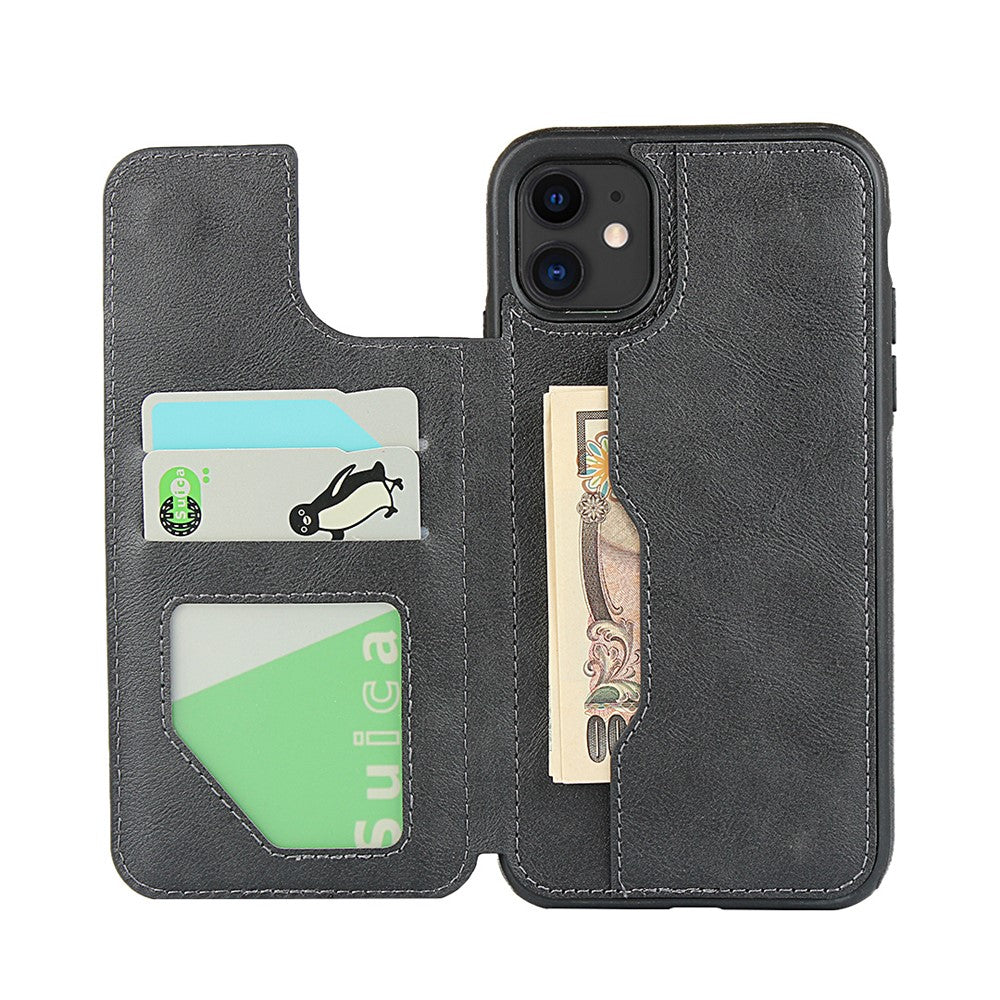PU-läder + PC-fodral med korthållare för iPhone 11 6,1 tum