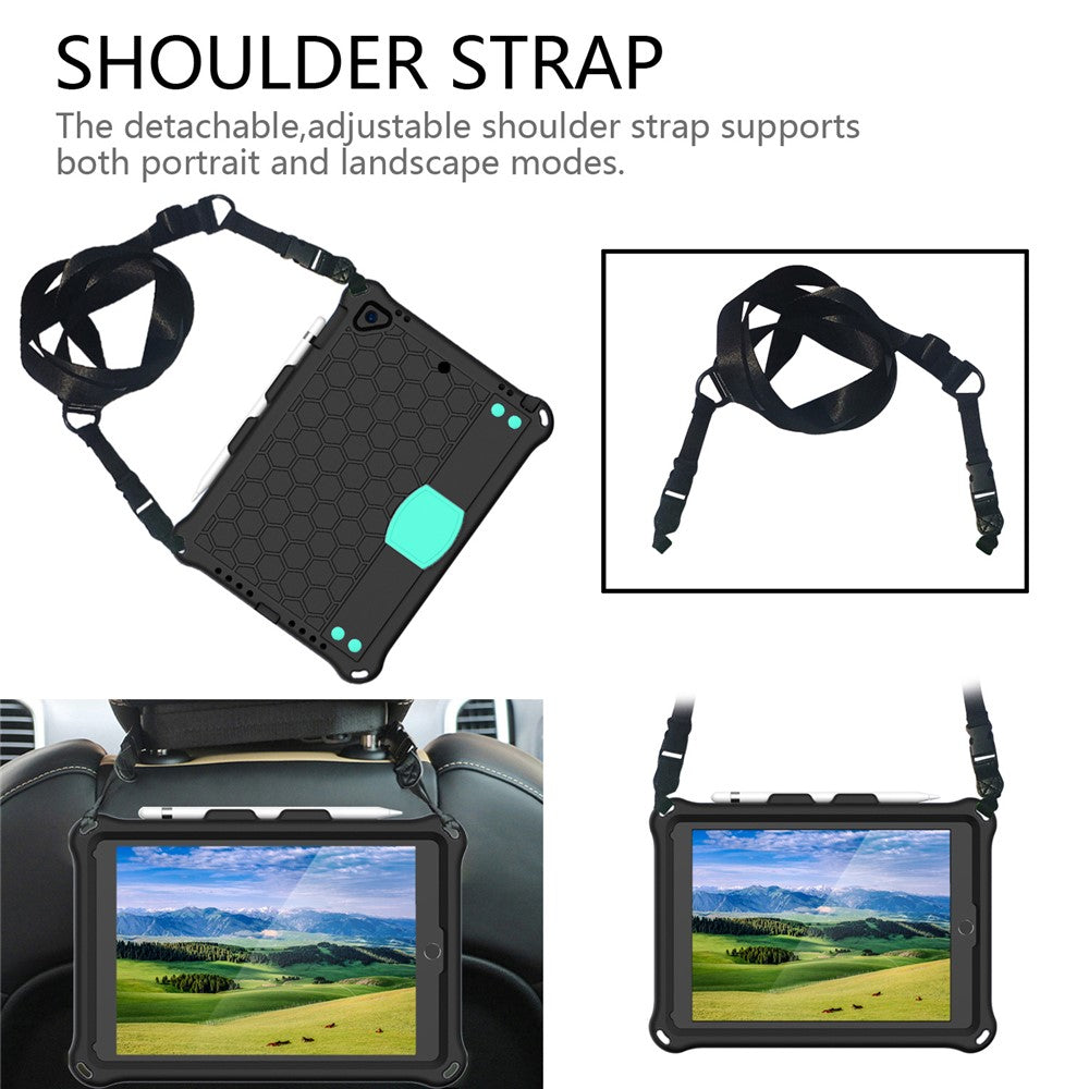 Stødsikkert tabletcover med bikubestruktur og anti-ridse-funktion i EVA med skulderrem til Apple iPad 9,7-tommer (2018)/(2017) / Air 2 / Air (2013)