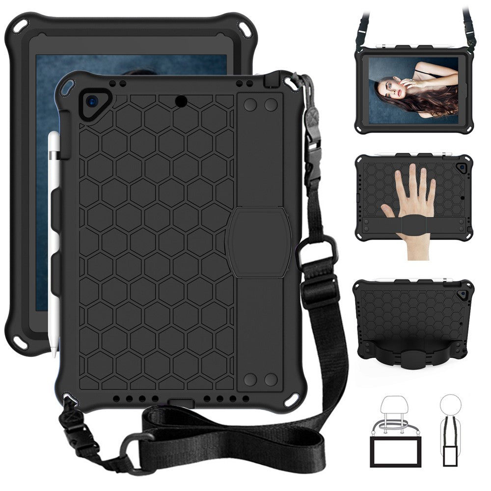 Stødsikkert tabletcover med bikubestruktur og anti-ridse-funktion i EVA med skulderrem til Apple iPad 9,7-tommer (2018)/(2017) / Air 2 / Air (2013)