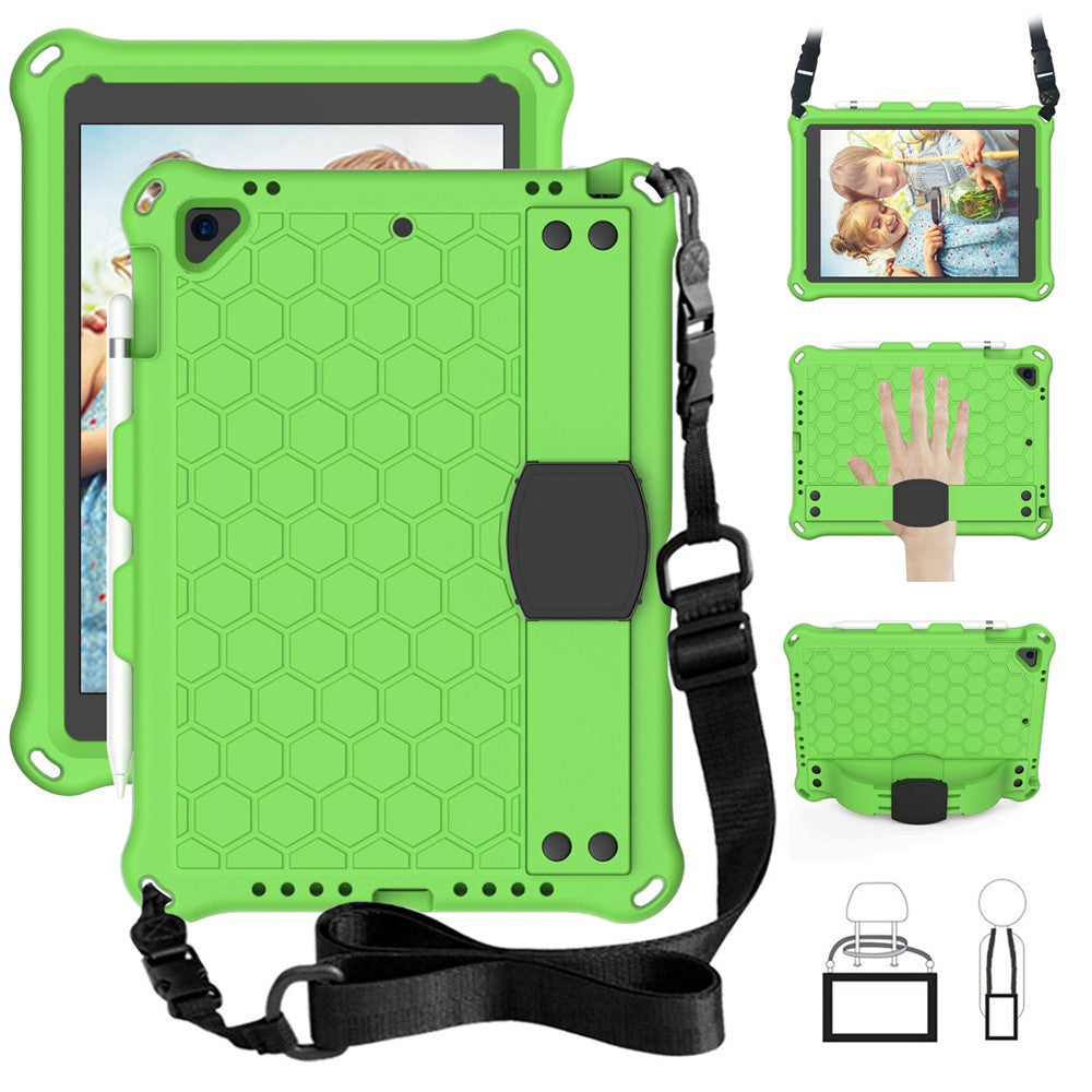 Stødsikkert tabletcover med bikubestruktur og anti-ridse-funktion i EVA med skulderrem til Apple iPad 9,7-tommer (2018)/(2017) / Air 2 / Air (2013)
