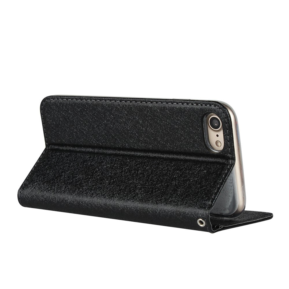For iPhone 7 / 8 / SE (2020) / SE (2022) 4.7 inch Silk Texture Leather Wallet Stand Phone Case Cover
