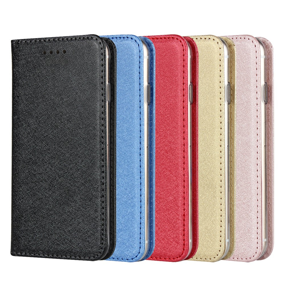 For iPhone 7 / 8 / SE (2020) / SE (2022) 4.7 inch Silk Texture Leather Wallet Stand Phone Case Cover