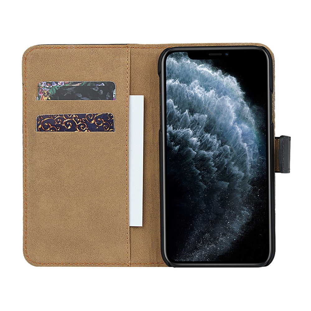 For iPhone 11 Pro 5.8-inch Genuine Leather + PC Phone Case Wallet Stand Full Protection Folio Flip Protective Cover