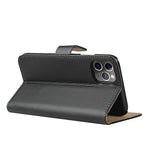 For iPhone 11 Pro 5.8-inch Genuine Leather + PC Phone Case Wallet Stand Full Protection Folio Flip Protective Cover