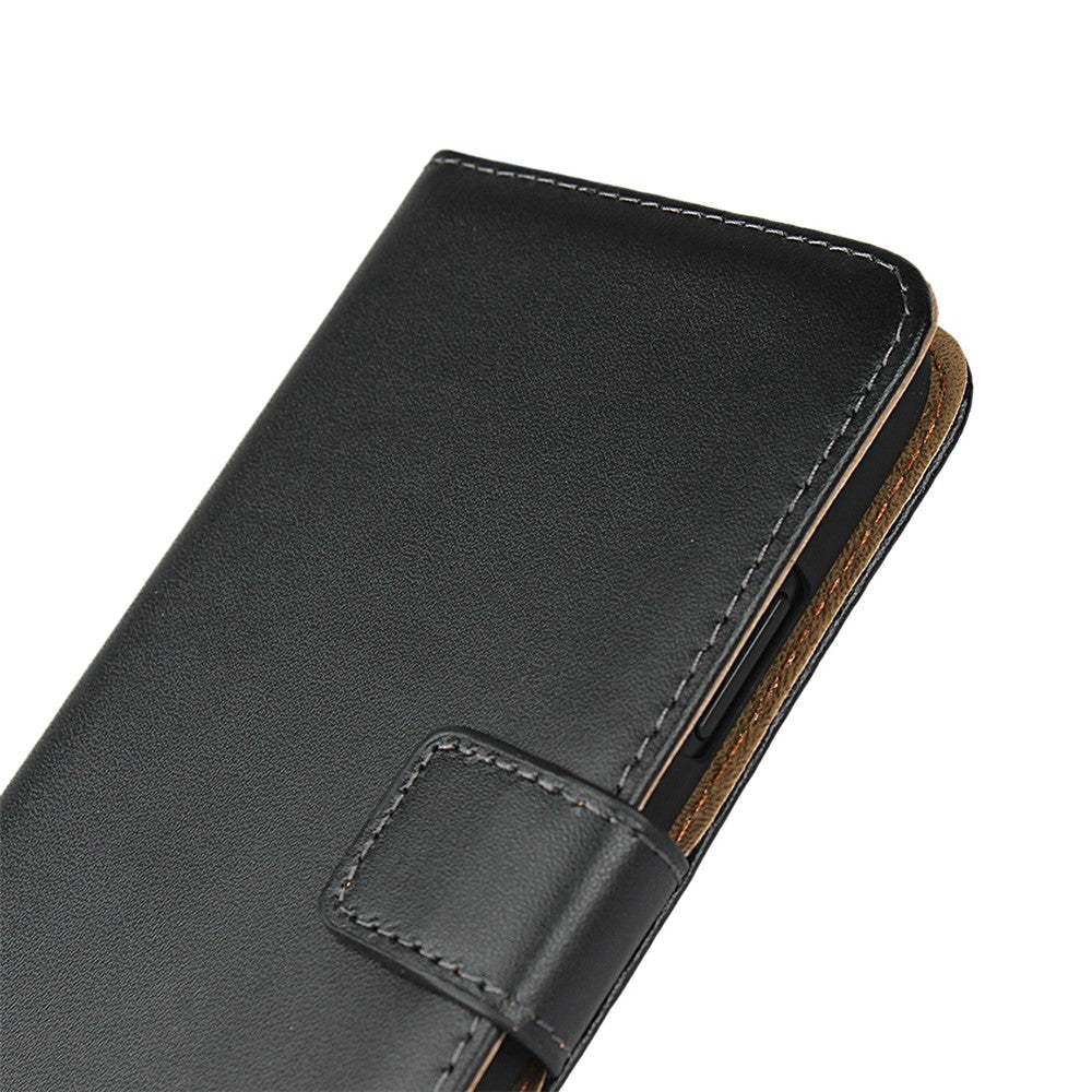For iPhone 11 Pro 5.8-inch Genuine Leather + PC Phone Case Wallet Stand Full Protection Folio Flip Protective Cover
