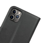 For iPhone 11 Pro 5.8-inch Genuine Leather + PC Phone Case Wallet Stand Full Protection Folio Flip Protective Cover