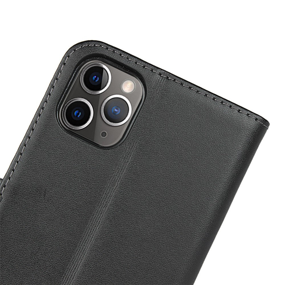 For iPhone 11 Pro 5.8-inch Genuine Leather + PC Phone Case Wallet Stand Full Protection Folio Flip Protective Cover