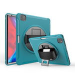 360° Swivel Kickstand PC + TPU Tablet Case with Pen Slot and Hand Strap for iPad Pro 12.9 (2020) / (2018)