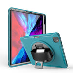 360° Swivel Kickstand PC + TPU Tablet Case with Pen Slot and Hand Strap for iPad Pro 12.9 (2020) / (2018)
