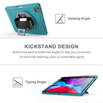 360° Swivel Kickstand PC + TPU Tablet Case with Pen Slot and Hand Strap for iPad Pro 12.9 (2020) / (2018)