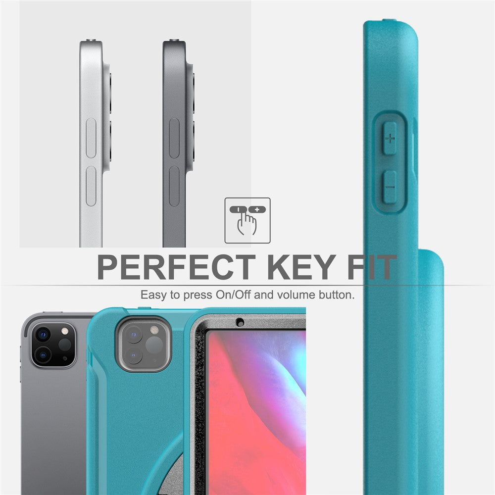 360° Swivel Kickstand PC + TPU Tablet Case with Pen Slot and Hand Strap for iPad Pro 12.9 (2020) / (2018)